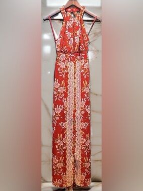 City Triangles Floral Halter Maxi Dress XS